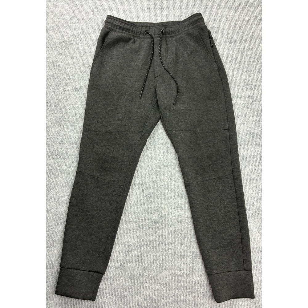 American Eagle AE Mens Small Charcoal Gray Tech Fleece Joggers Zip Pockets